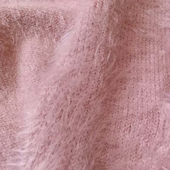 Chelsea & Theodore Pink Eyelash Knit Plus Size Open Front Cardigan Women's XXL - Picture 7 of 12